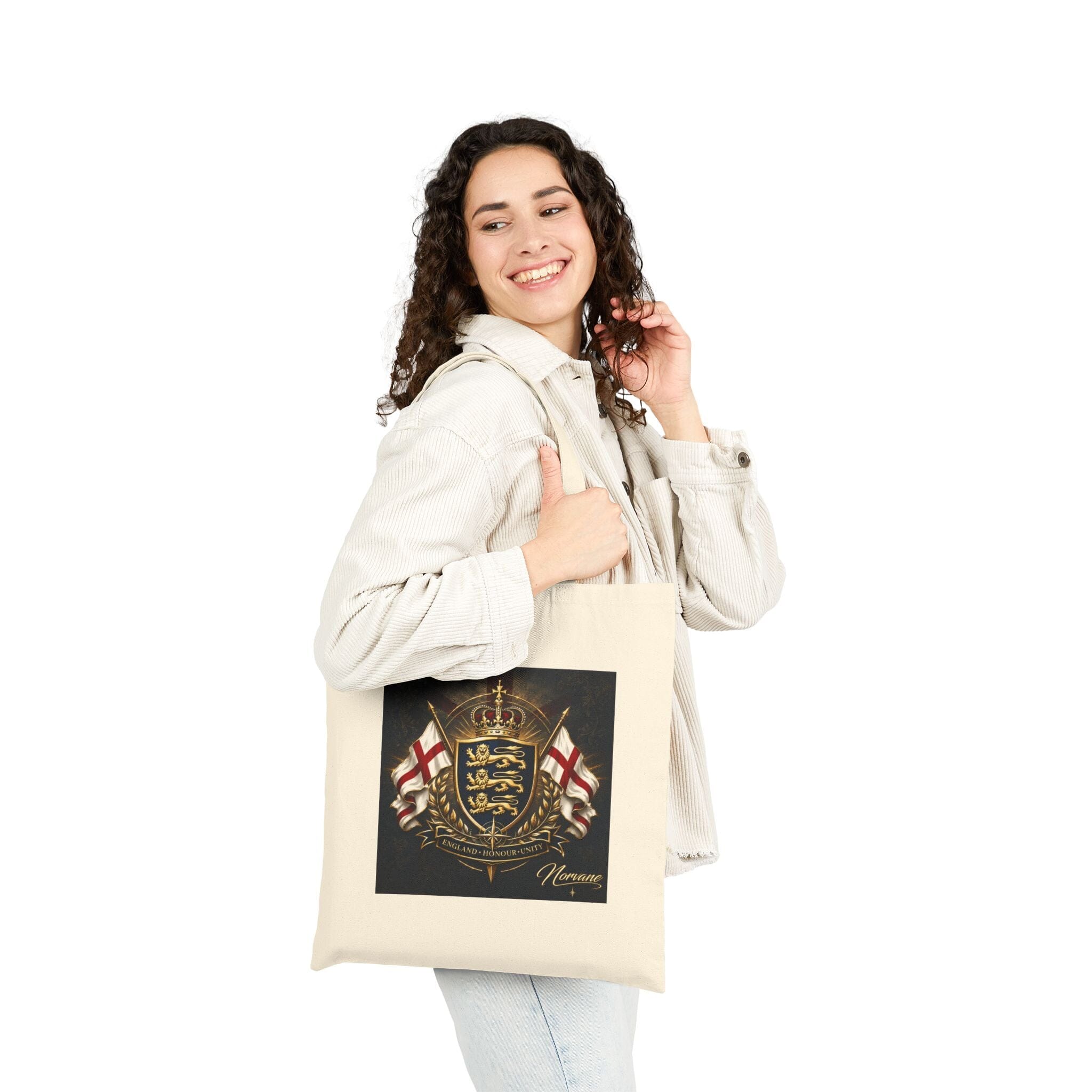 Norvane British Crest Tote Bag – St George Flag Heritage Shield Design Bags Printify 