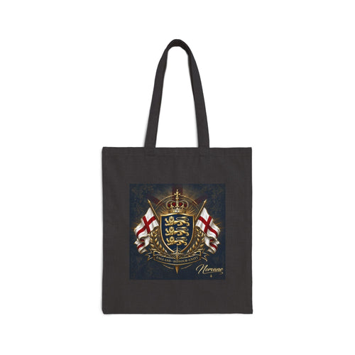 Norvane British Crest Tote Bag – St George Flag Heritage Shield Design Bags Printify Black 15" x 16" 