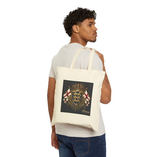 Norvane British Crest Tote Bag – St George Flag Heritage Shield Design Bags Printify Natural 15" x 16" 