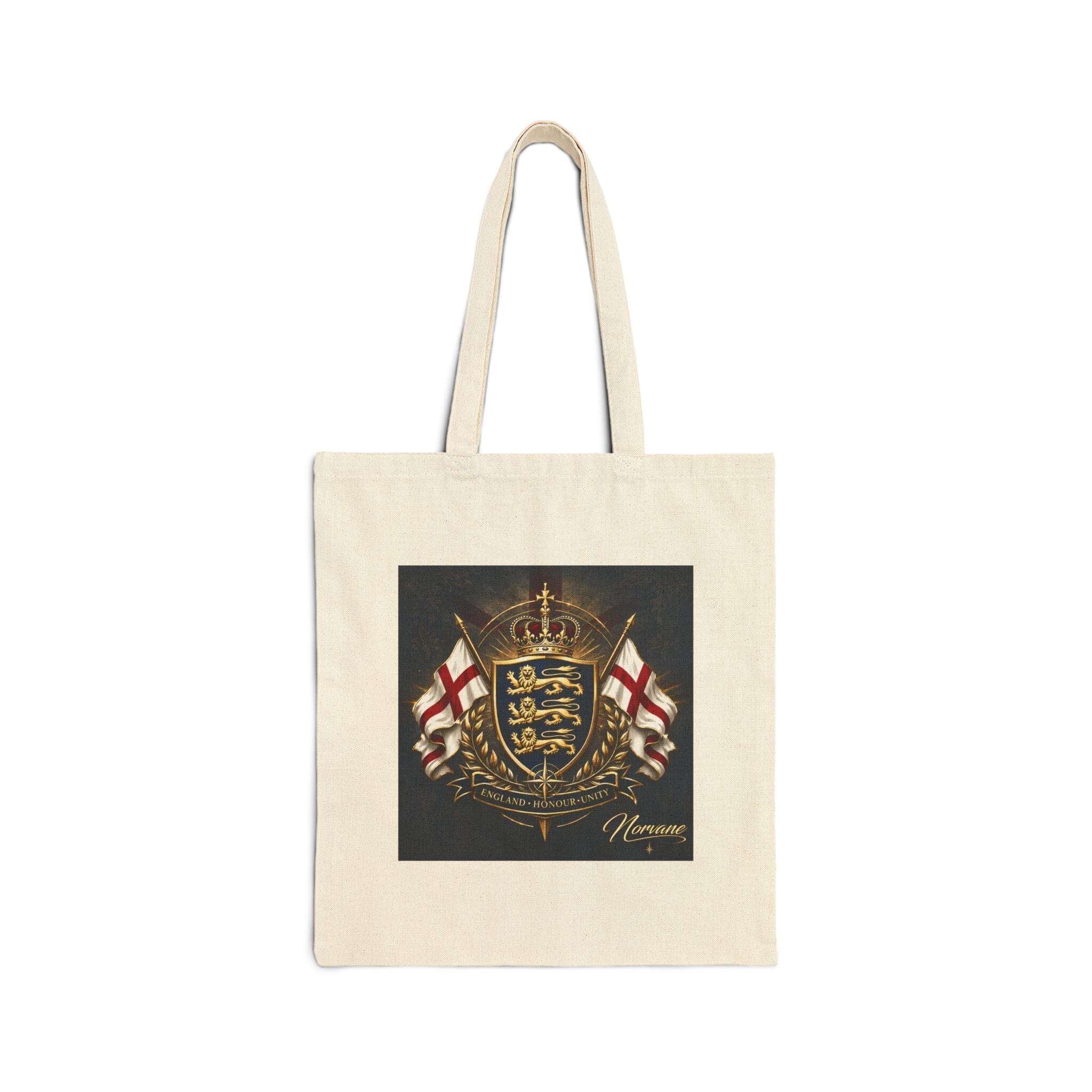 Norvane British Crest Tote Bag – St George Flag Heritage Shield Design Bags Printify Natural 15" x 16" 