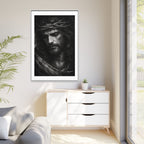 Norvane Crown of Sorrow Jesus Canvas Print – Black & White Christian Wall Art Canvas Printify 
