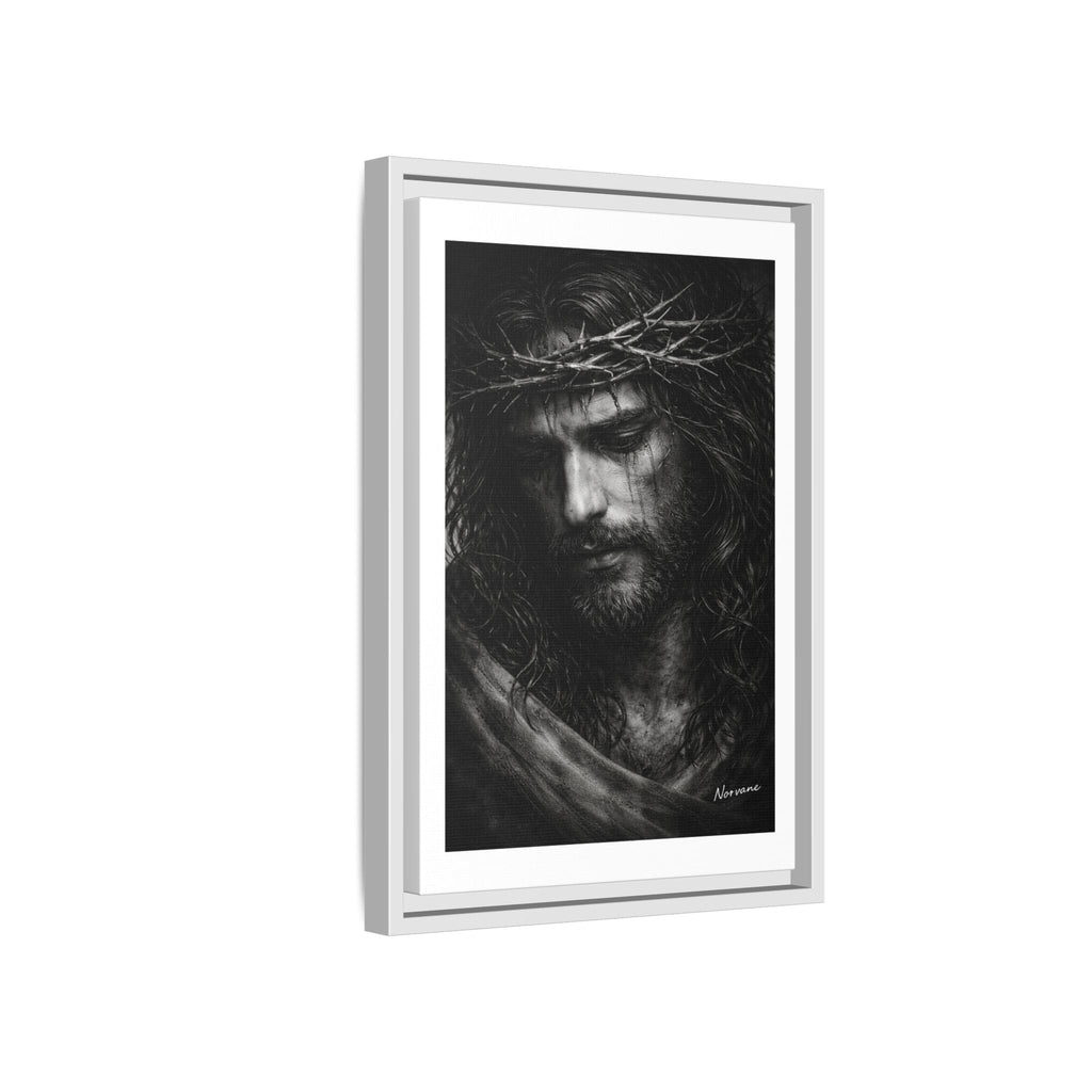 Norvane Crown of Sorrow Jesus Canvas Print – Black & White Christian Wall Art Canvas Printify 