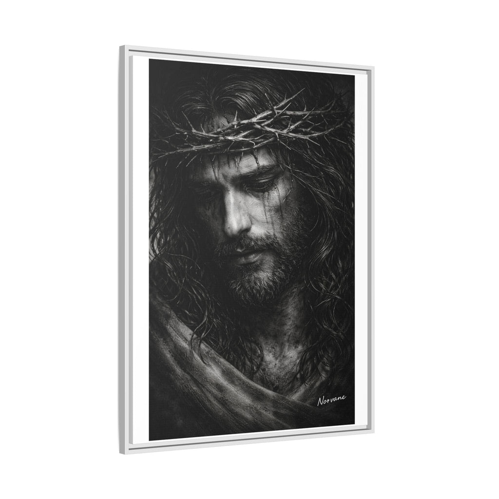 Norvane Crown of Sorrow Jesus Canvas Print – Black & White Christian Wall Art Canvas Printify 