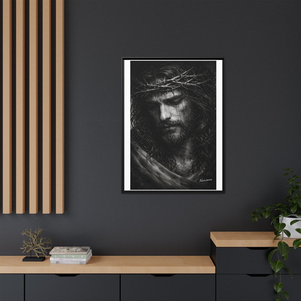 Norvane Crown of Sorrow Jesus Canvas Print – Black & White Christian Wall Art Canvas Printify 