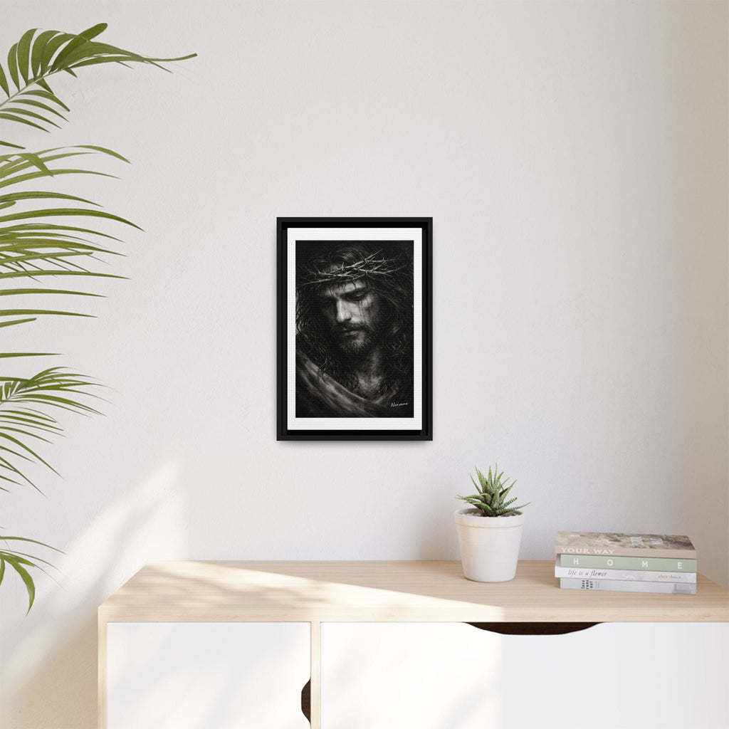 Norvane Crown of Sorrow Jesus Canvas Print – Black & White Christian Wall Art Canvas Printify 