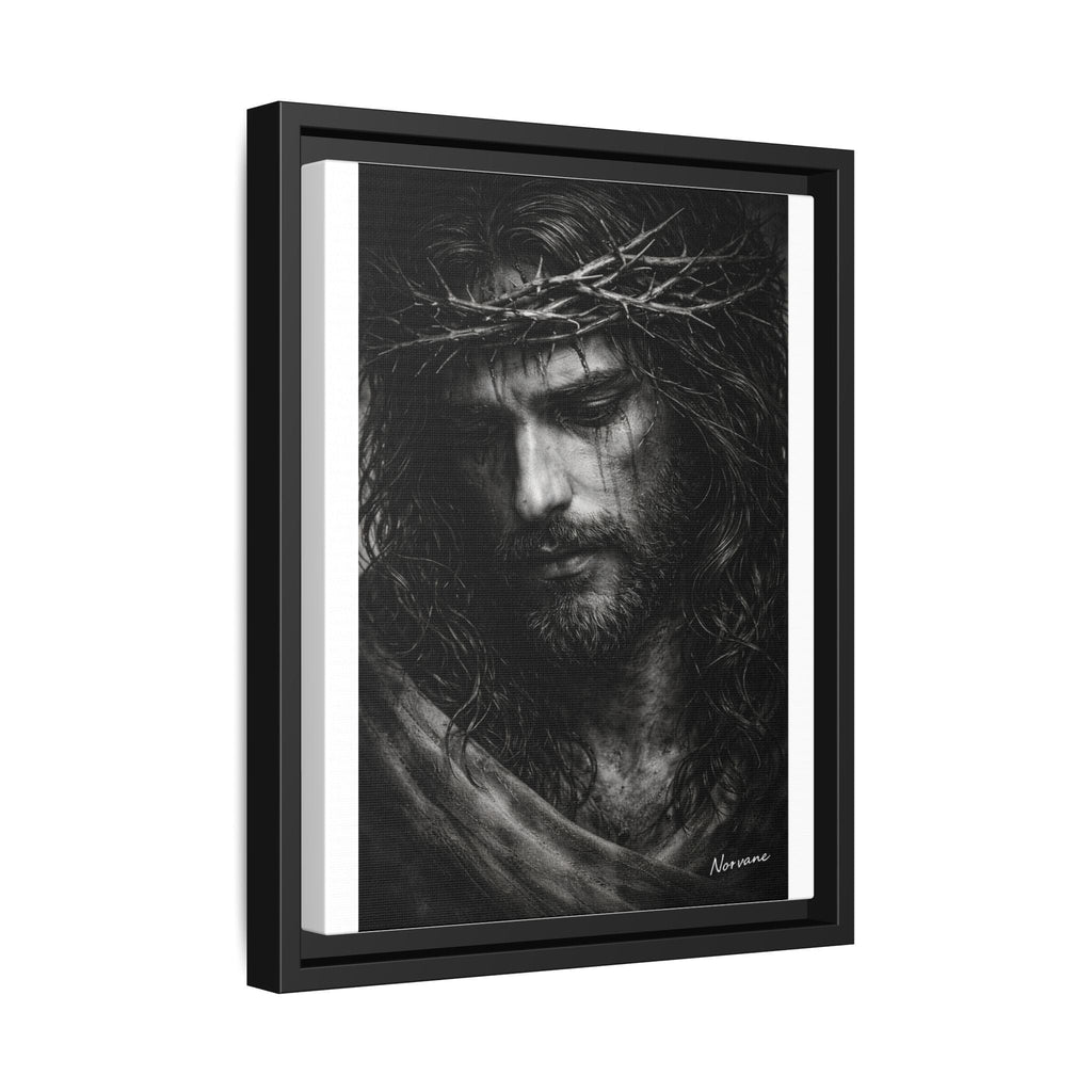Norvane Crown of Sorrow Jesus Canvas Print – Black & White Christian Wall Art Canvas Printify 