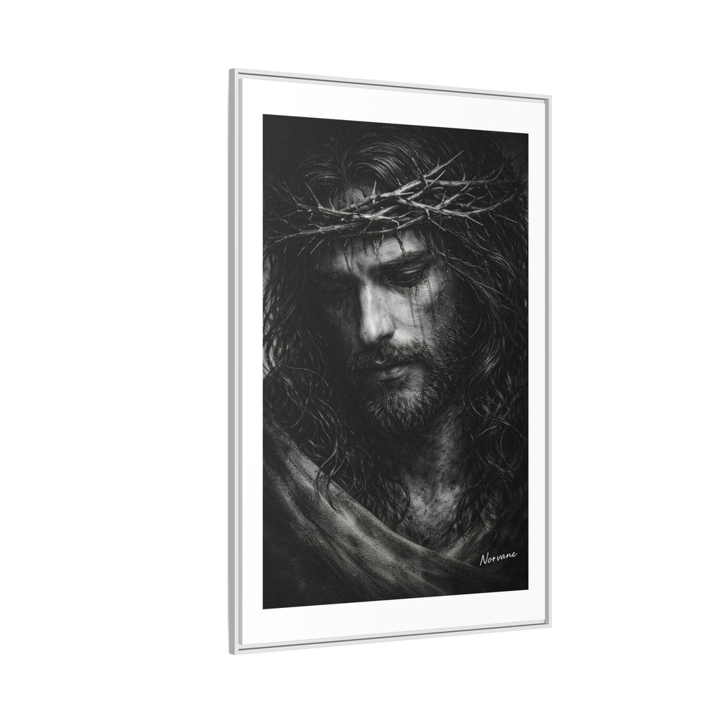Norvane Crown of Sorrow Jesus Canvas Print – Black & White Christian Wall Art Canvas Printify 