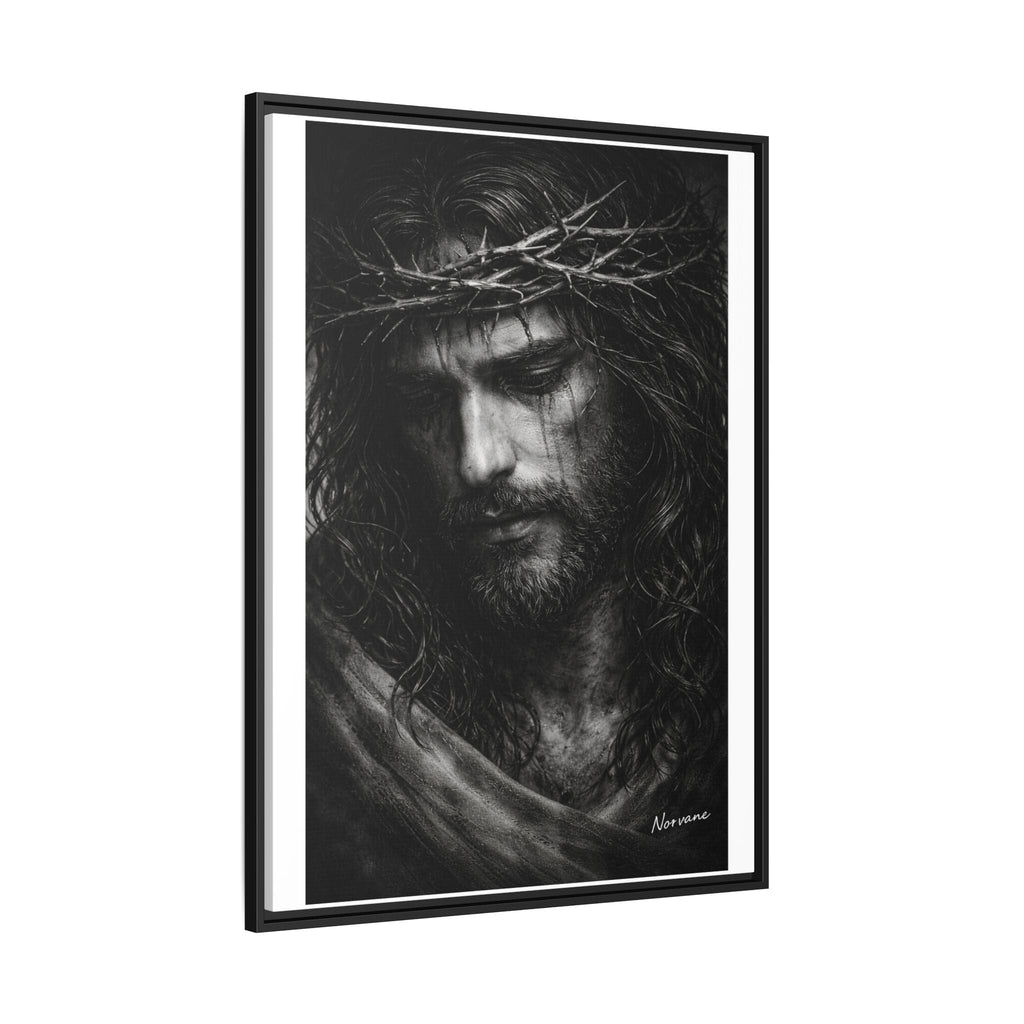 Norvane Crown of Sorrow Jesus Canvas Print – Black & White Christian Wall Art Canvas Printify 