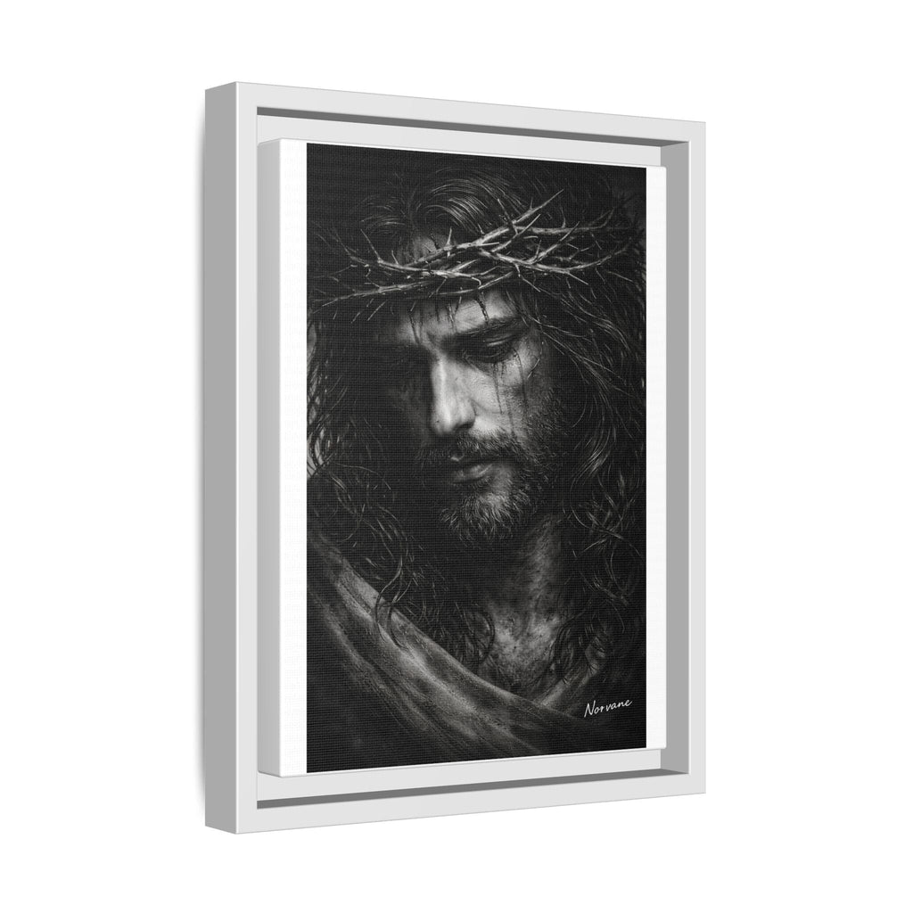Norvane Crown of Sorrow Jesus Canvas Print – Black & White Christian Wall Art Canvas Printify 