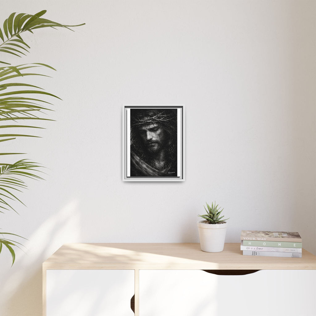 Norvane Crown of Sorrow Jesus Canvas Print – Black & White Christian Wall Art Canvas Printify 