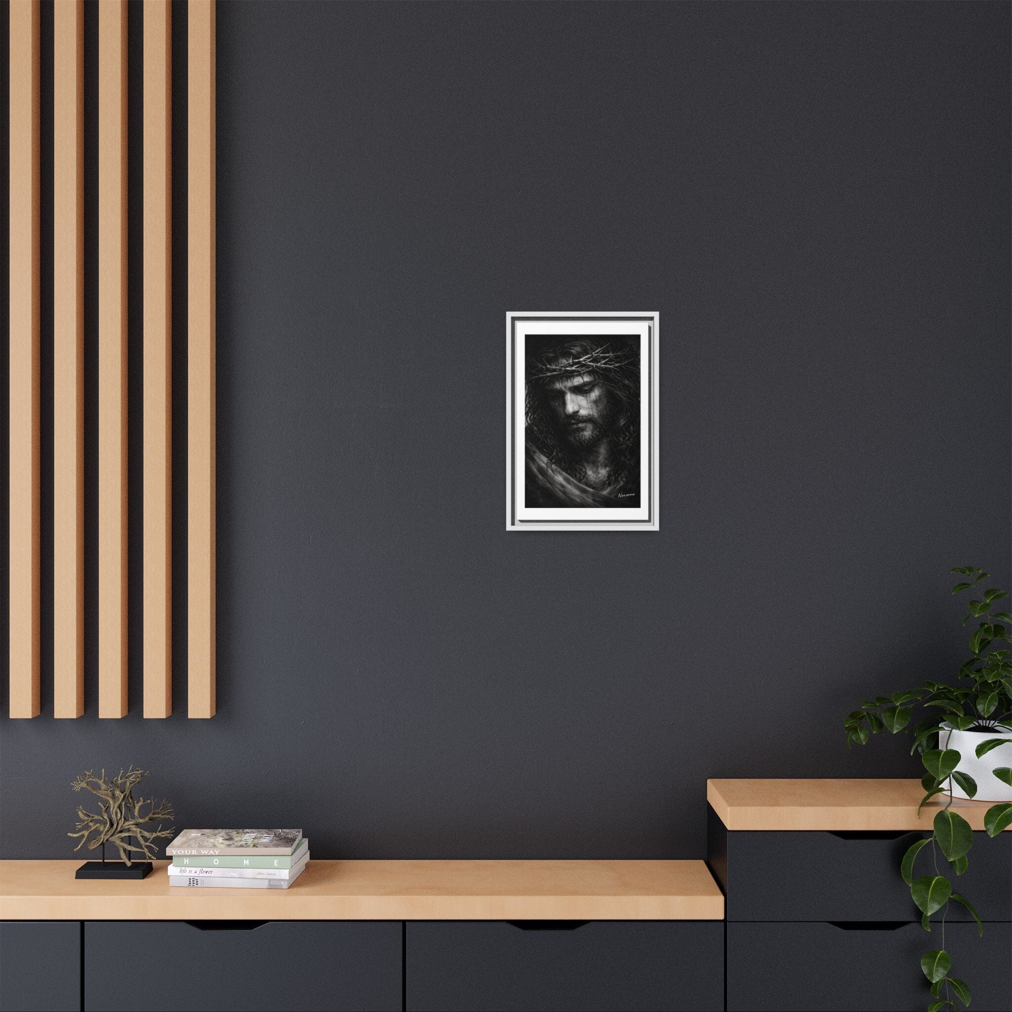 Norvane Crown of Sorrow Jesus Canvas Print – Black & White Christian Wall Art Canvas Printify 