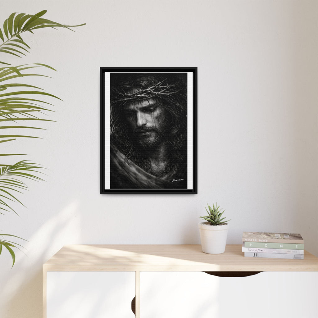 Norvane Crown of Sorrow Jesus Canvas Print – Black & White Christian Wall Art Canvas Printify 