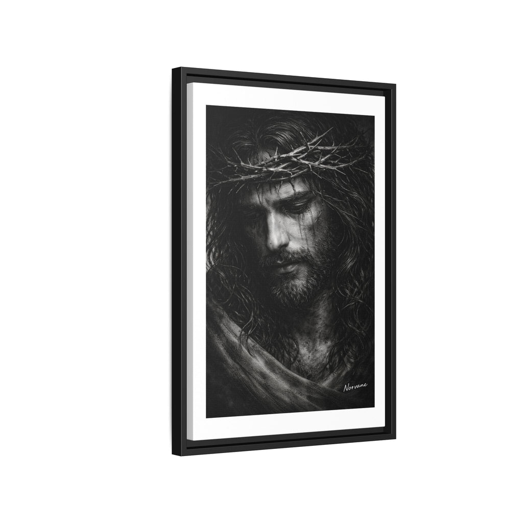 Norvane Crown of Sorrow Jesus Canvas Print – Black & White Christian Wall Art Canvas Printify 