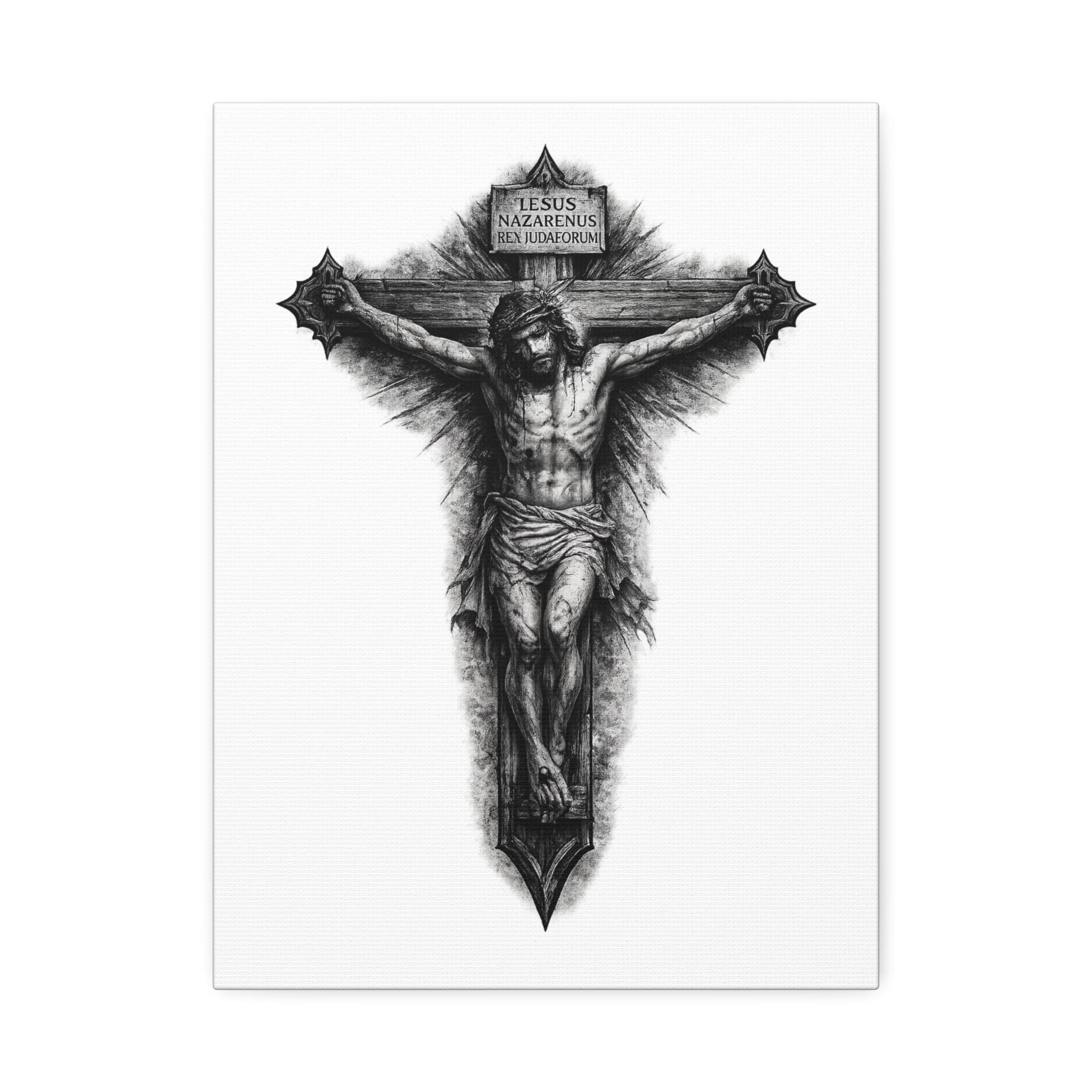Norvane Crucifixion Jesus Canvas Print – Stretched Religious Wall Art Canvas Printify 12″ x 16″ (Vertical) 1.5" 