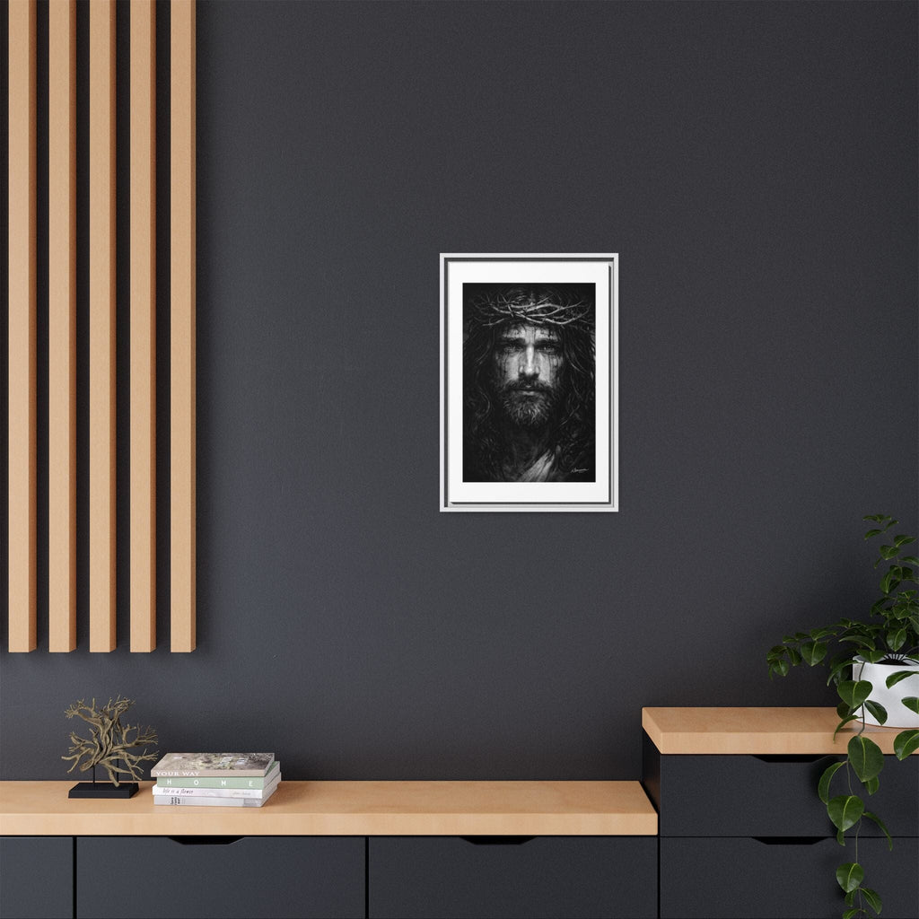 Norvane Jesus Crown of Thorns Canvas Print – Black & White Framed Wall Art Canvas Printify 