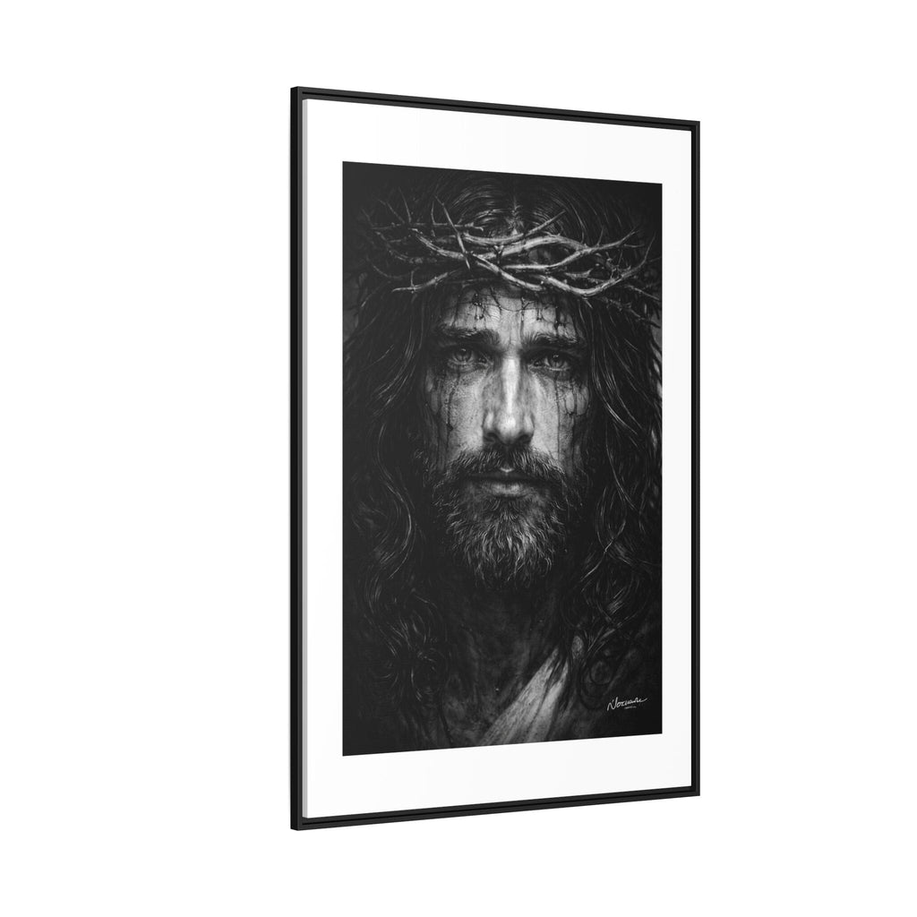 Norvane Jesus Crown of Thorns Canvas Print – Black & White Framed Wall Art Canvas Printify 