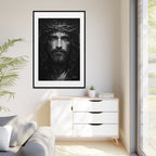 Norvane Jesus Crown of Thorns Canvas Print – Black & White Framed Wall Art Canvas Printify 