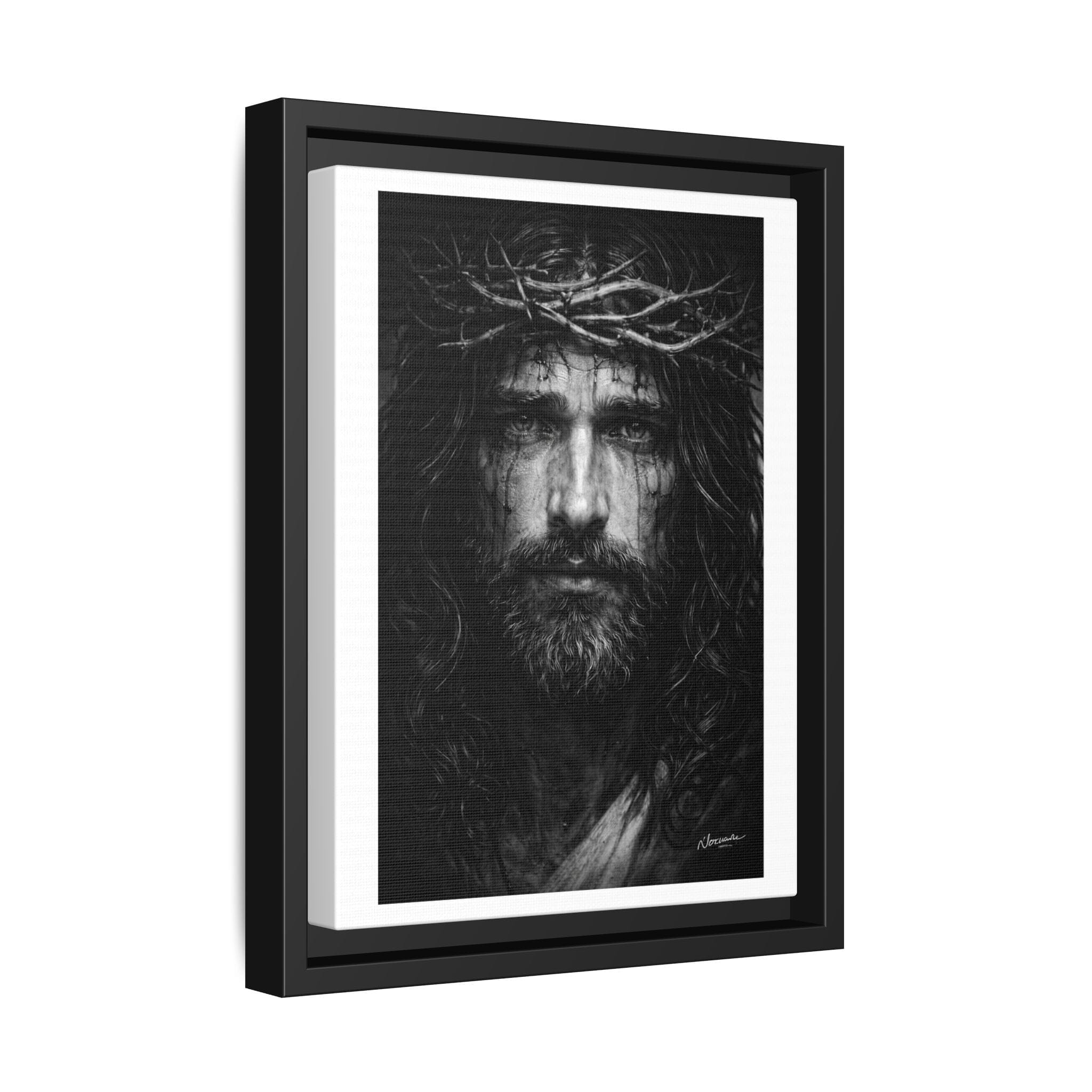 Norvane Jesus Crown of Thorns Canvas Print – Black & White Framed Wall Art Canvas Printify 