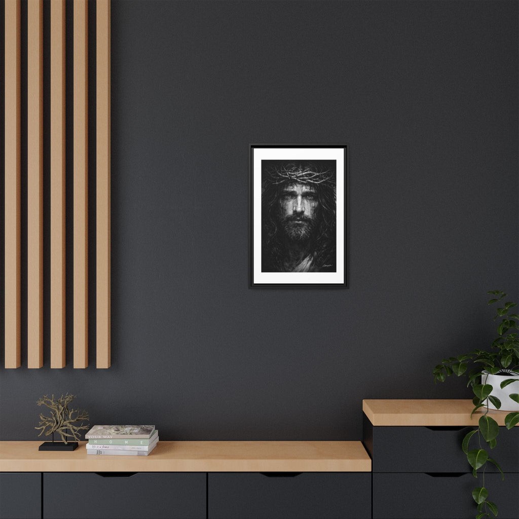 Norvane Jesus Crown of Thorns Canvas Print – Black & White Framed Wall Art Canvas Printify 