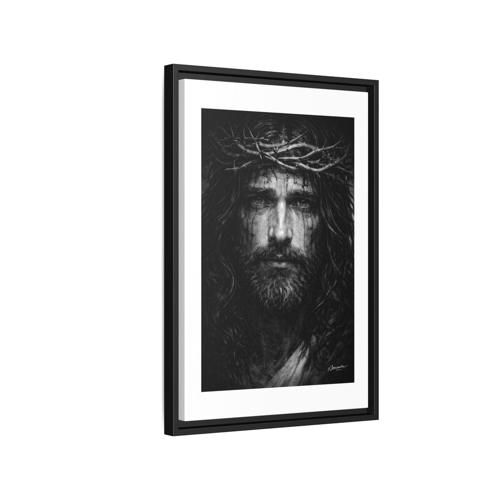 Norvane Jesus Crown of Thorns Canvas Print – Black & White Framed Wall Art Canvas Printify 