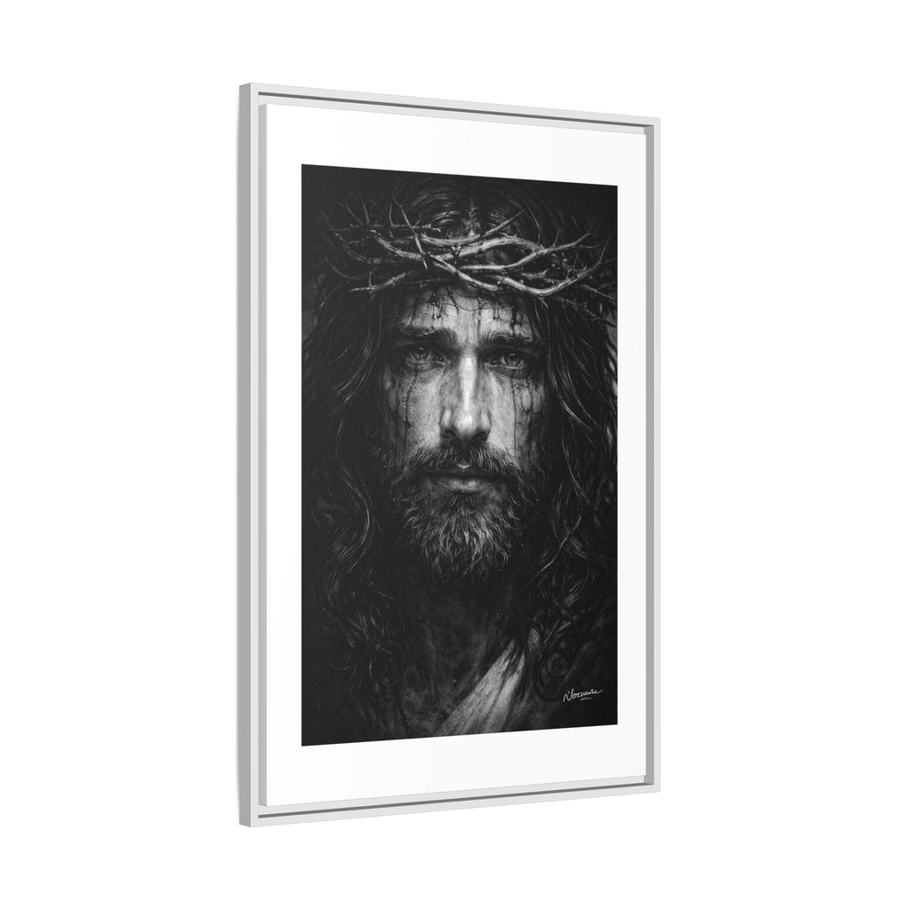 Norvane Jesus Crown of Thorns Canvas Print – Black & White Framed Wall Art Canvas Printify 