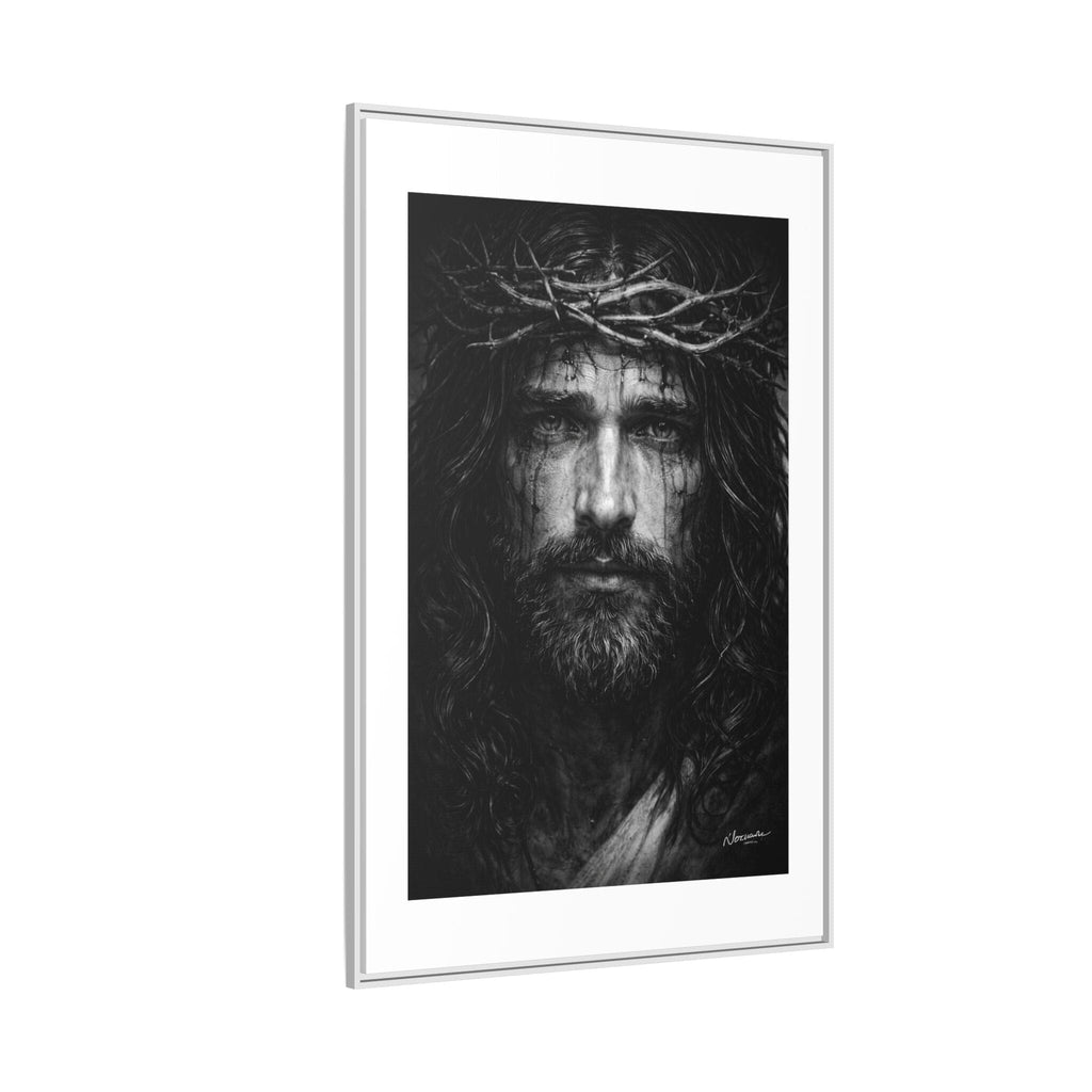 Norvane Jesus Crown of Thorns Canvas Print – Black & White Framed Wall Art Canvas Printify 