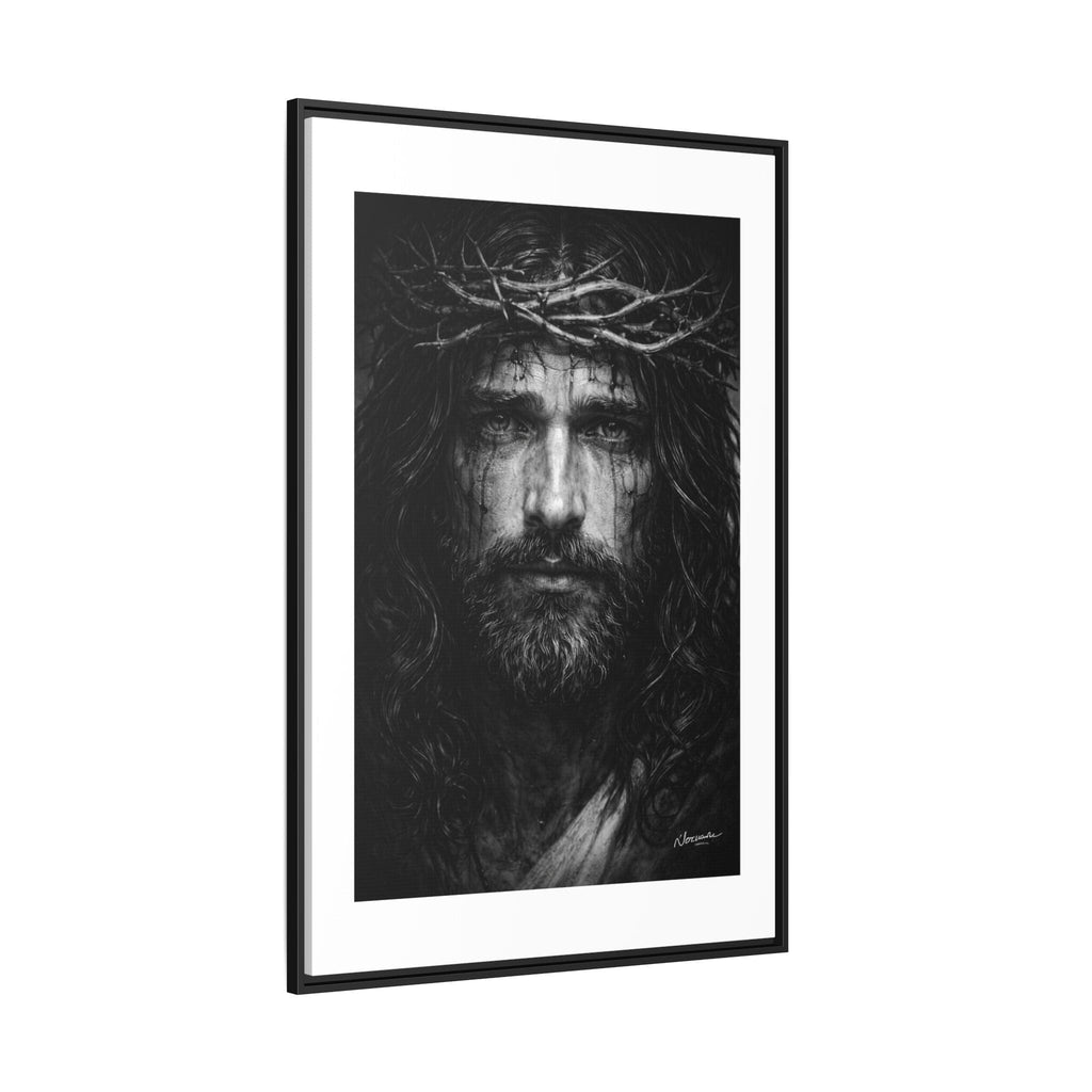Norvane Jesus Crown of Thorns Canvas Print – Black & White Framed Wall Art Canvas Printify 