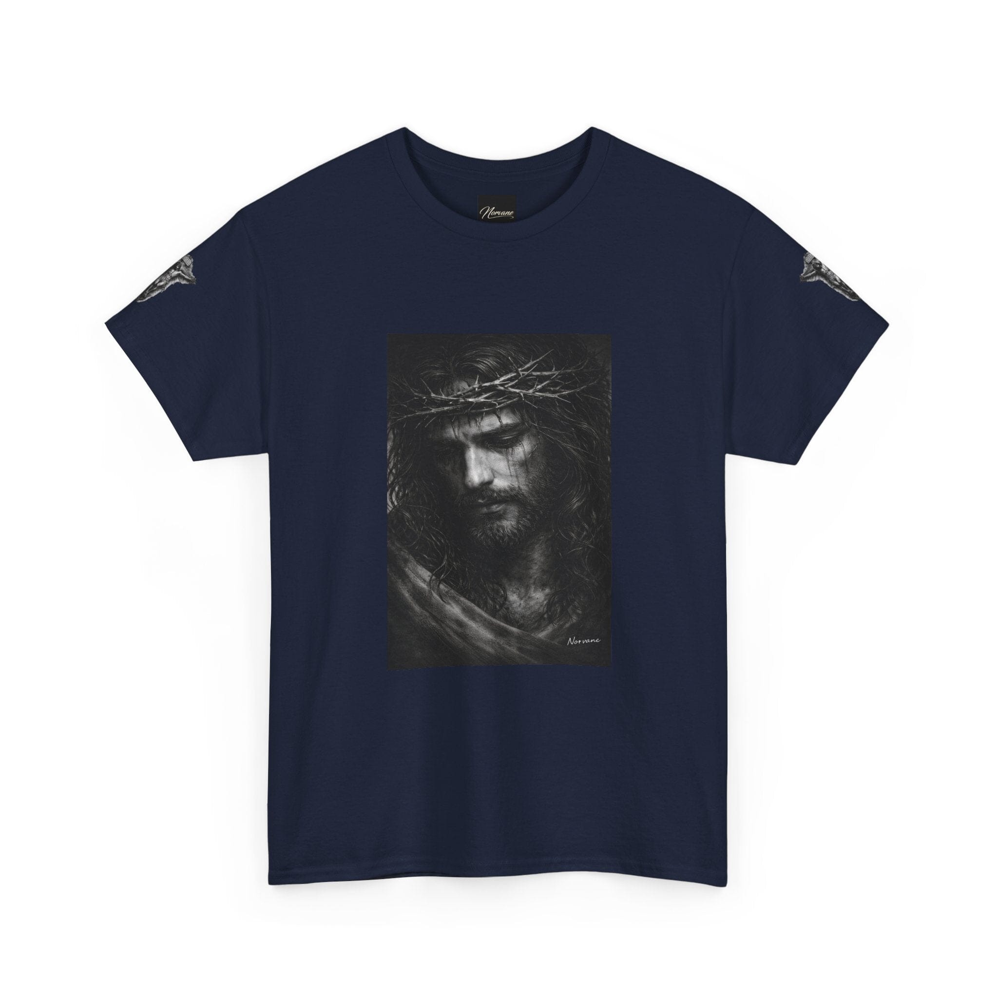 Norvane Jesus Portrait T-Shirt – Crown of Thorns Graphic Tee T-Shirt Printify 