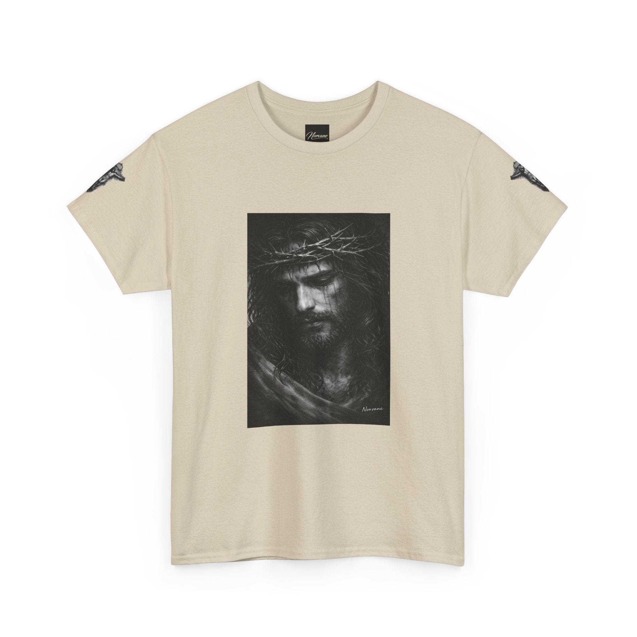 Norvane Jesus Portrait T-Shirt – Crown of Thorns Graphic Tee T-Shirt Printify 