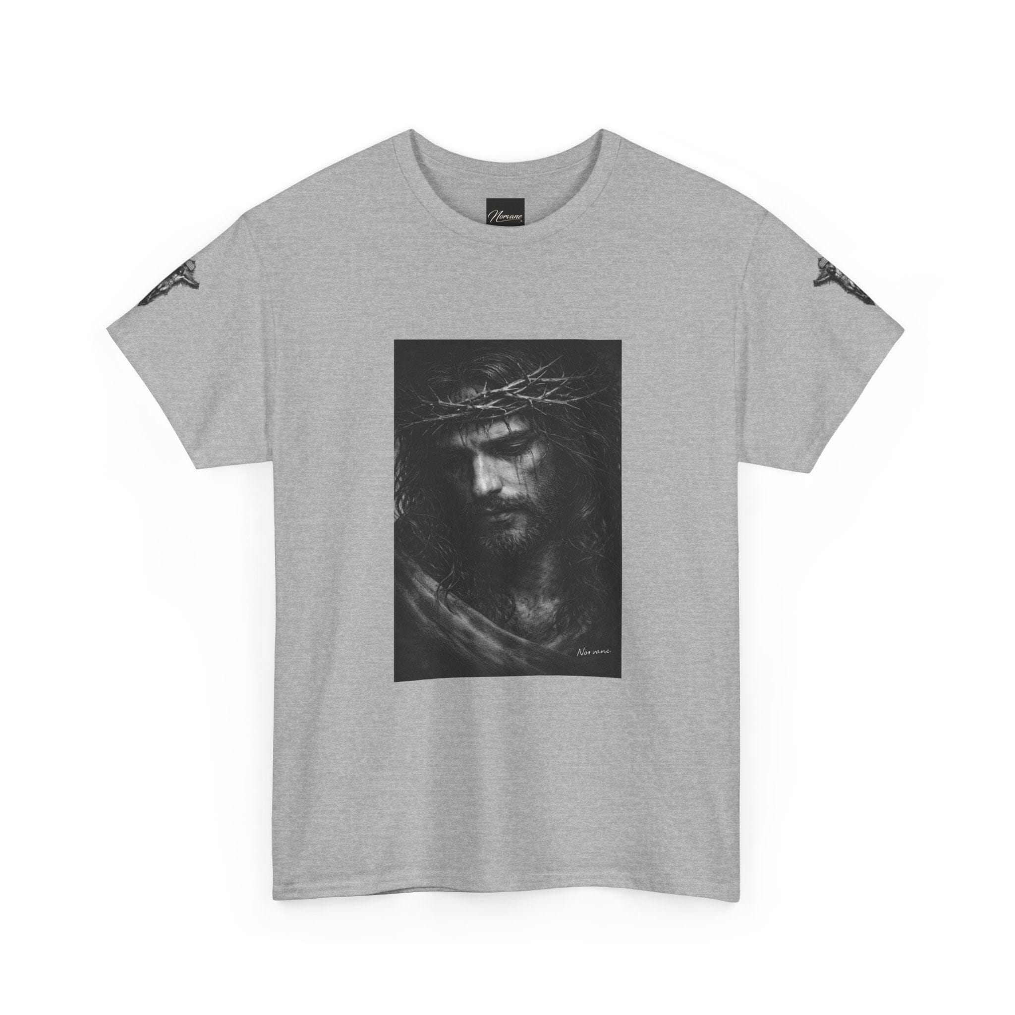 Norvane Jesus Portrait T-Shirt – Crown of Thorns Graphic Tee T-Shirt Printify 