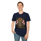 Norvane Lionheart England T-Shirt – Three Lions St George’s Cross Crest T-Shirt Printify 