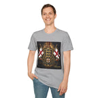 Norvane Lionheart England T-Shirt – Three Lions St George’s Cross Crest T-Shirt Printify 