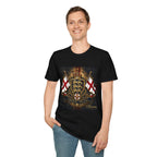 Norvane Lionheart England T-Shirt – Three Lions St George’s Cross Crest T-Shirt Printify 
