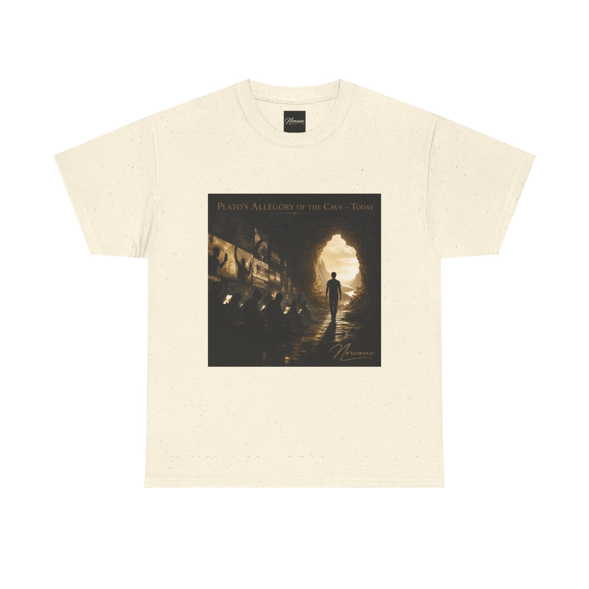 Norvane Plato’s Allegory of the Cave T-Shirt – Modern Philosophy Graphic Tee T-Shirt Printify Natural S 