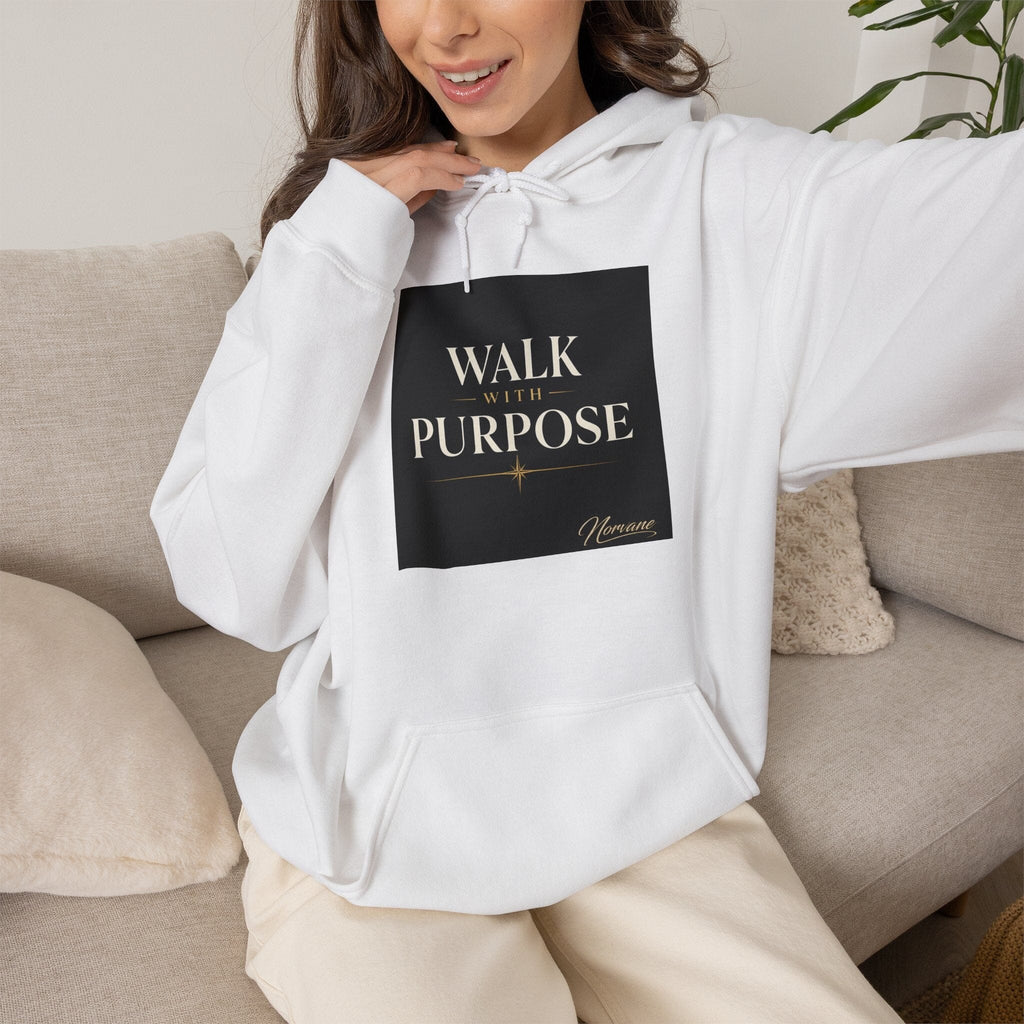 Norvane Walk With Purpose Hoodie – Inspirational Quote Pullover Hoodie Printify 