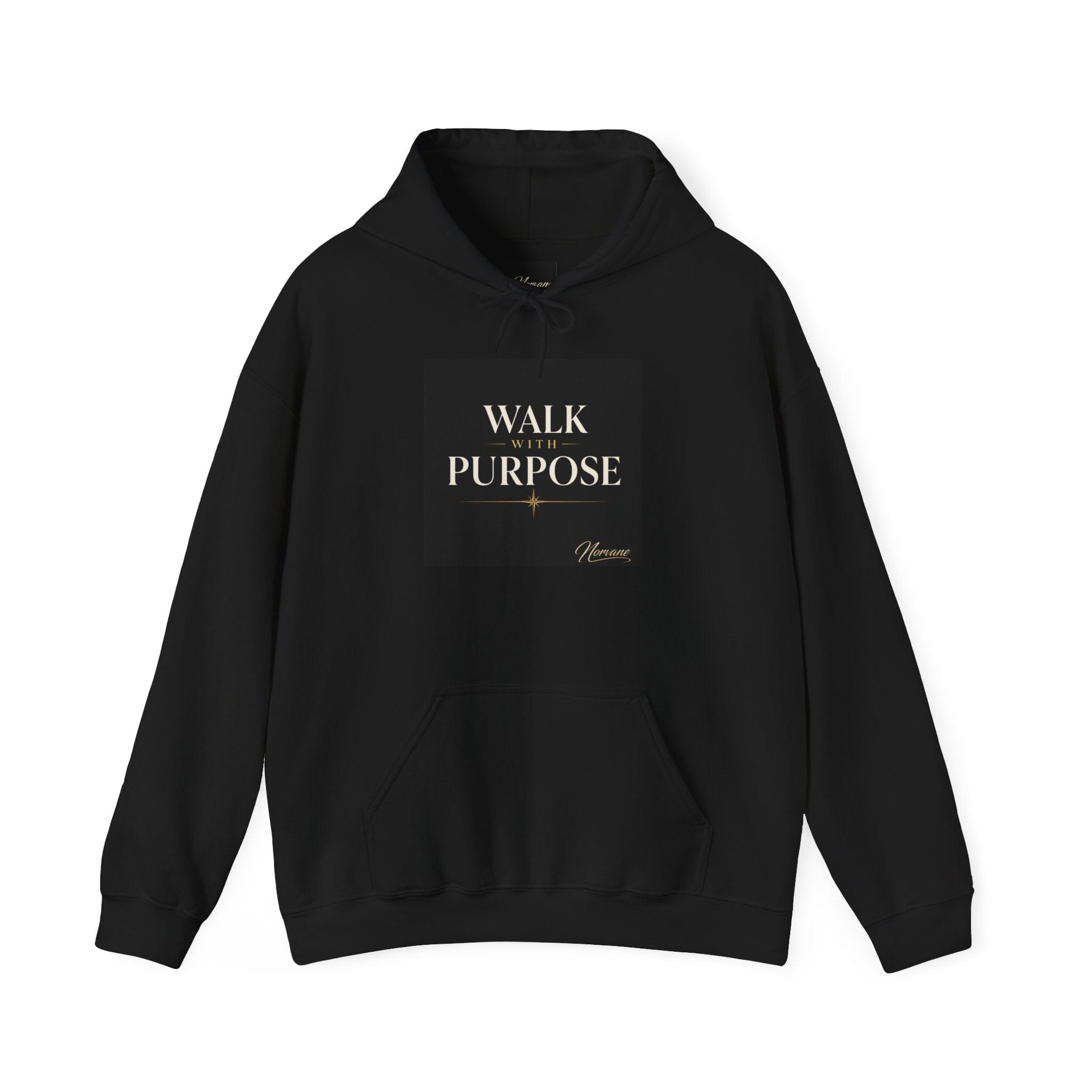 Norvane Walk With Purpose Hoodie – Inspirational Quote Pullover Hoodie Printify S Black 