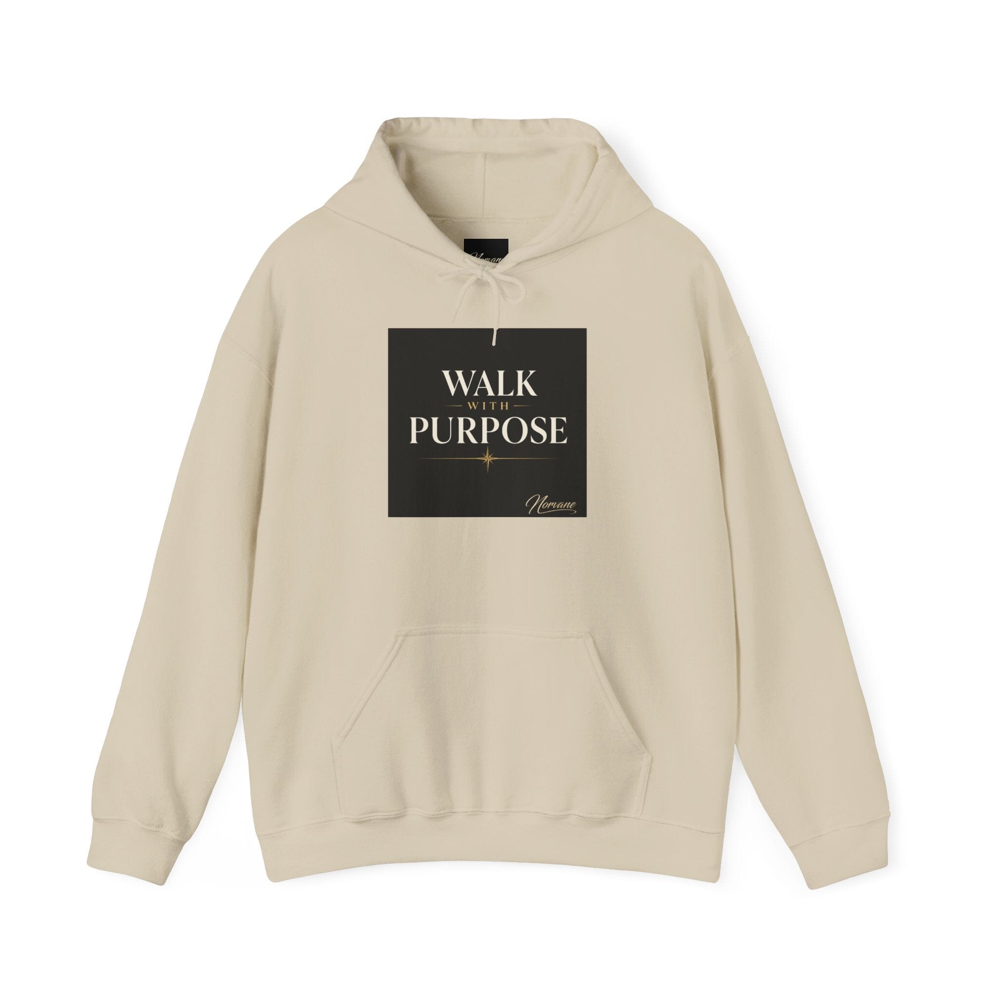 Norvane Walk With Purpose Hoodie – Inspirational Quote Pullover Hoodie Printify S Sand 