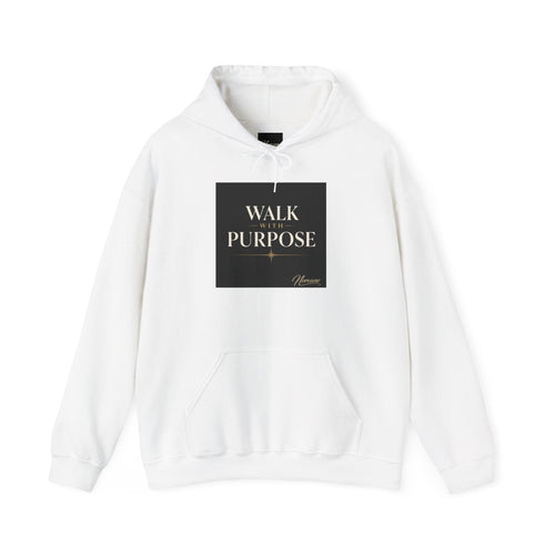 Norvane Walk With Purpose Hoodie – Inspirational Quote Pullover Hoodie Printify S White 