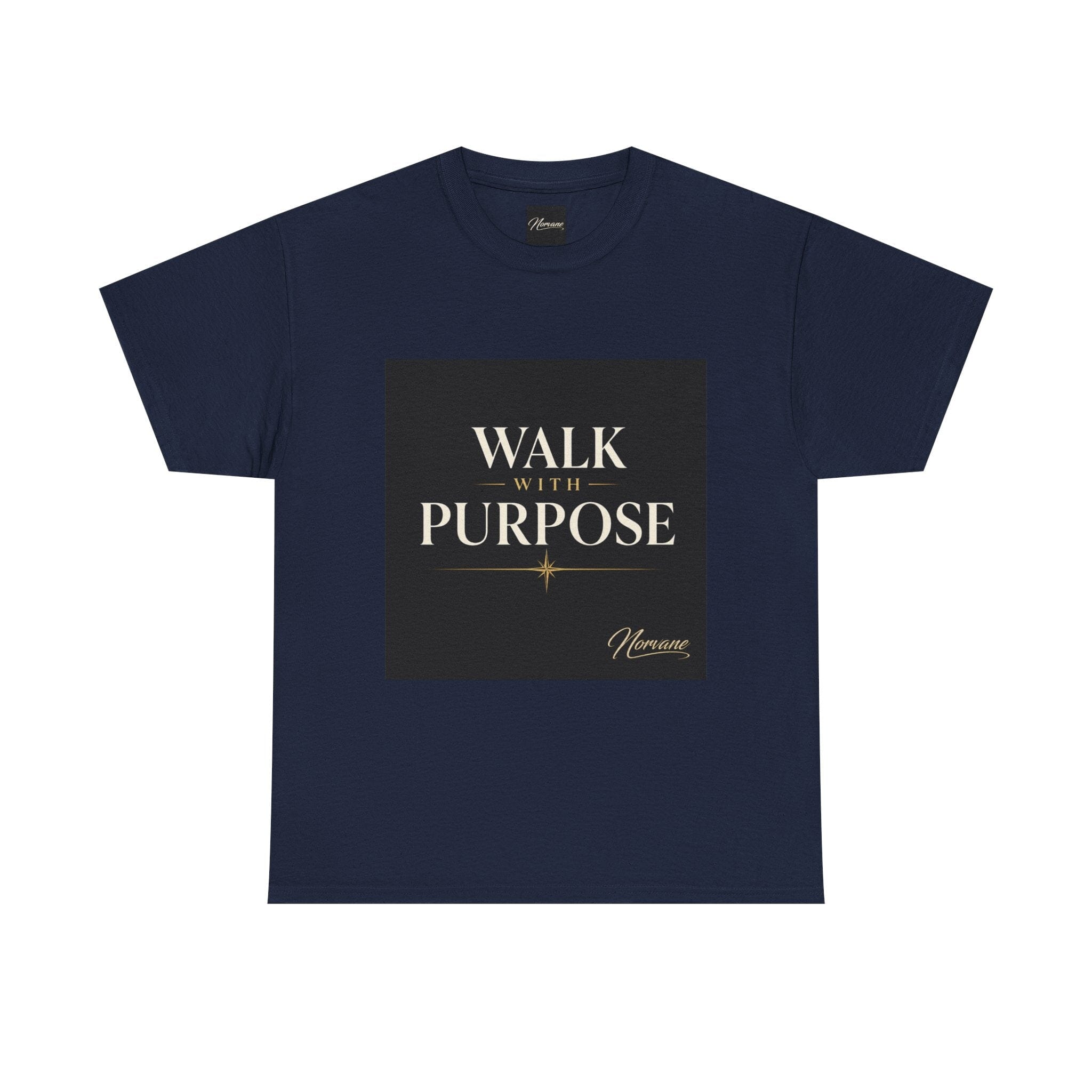 Norvane Walk With Purpose T-Shirt – Inspirational Graphic Tee T-Shirt Printify Navy S 
